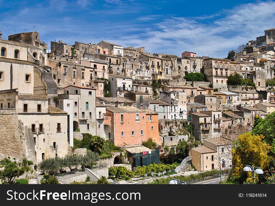 Mountain Village, City, Town, Sky