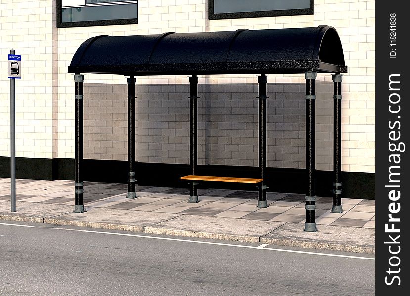 Public Space, Bus Stop, City, Furniture
