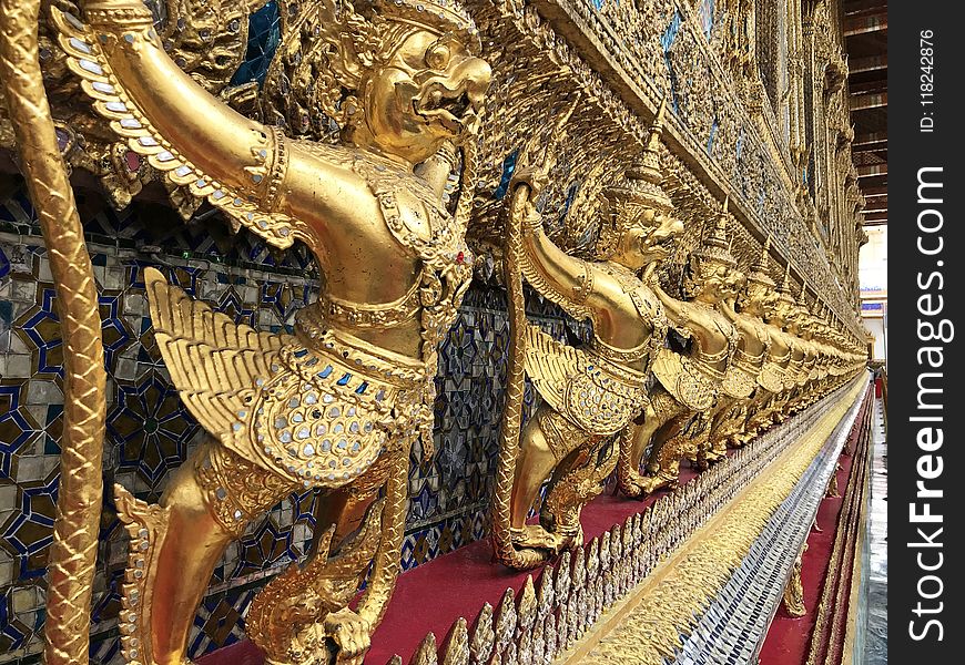 Gold, Carving, Temple, Ancient History