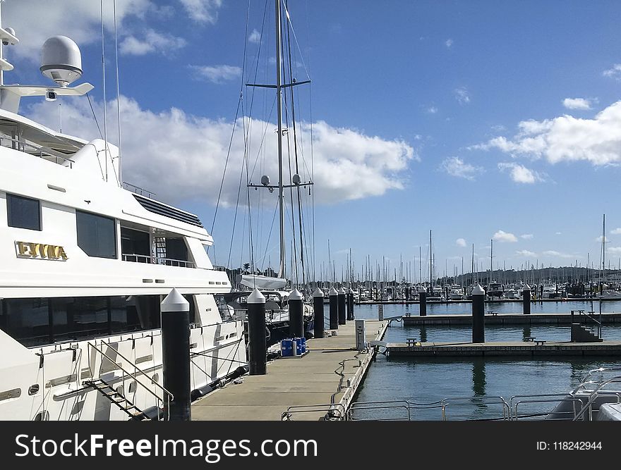 Marina, Dock, Water, Yacht