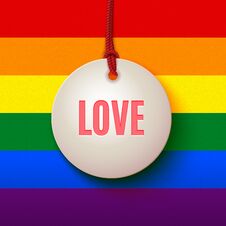 LGBT Love Pride Sign, Rainbow Background, Vector Illustration Royalty Free Stock Image