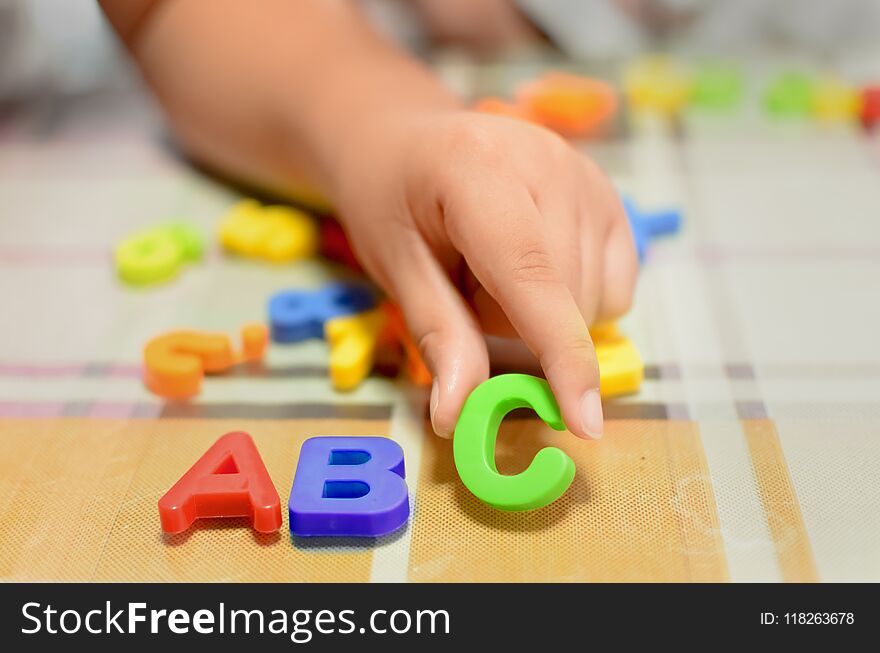 English Alphabet letters on the table