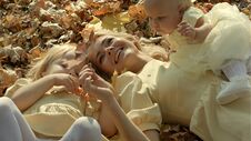 Happy Family Mother And Children In Autumn Park Royalty Free Stock Photography