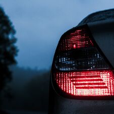 Dark Moody Car Lights Stock Photos