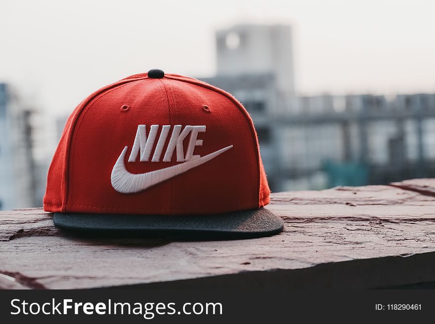 Red and Black Nike Fitted Cap