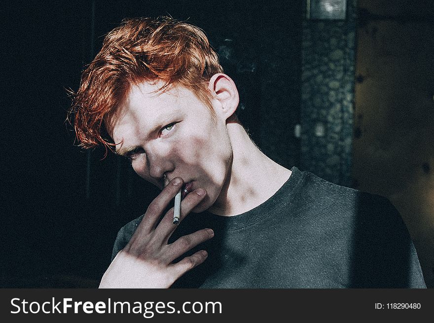 Man Smoking Cigarette