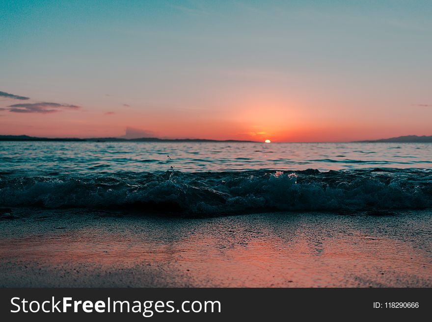 Scenic of Ocean During Sunset
