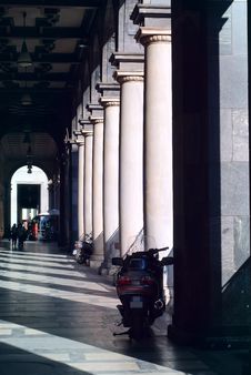 Colonnade In Milan Stock Image
