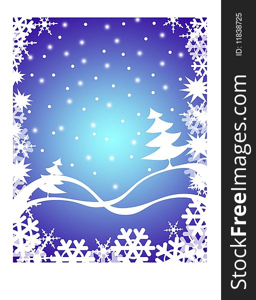 Christmas Background Blue Illustration With Christ