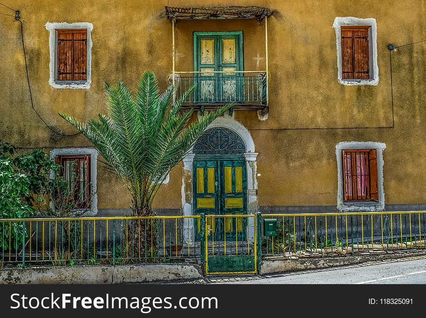 Yellow, Wall, House, Neighbourhood