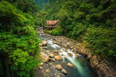 Manu National Park, Peru - August 05, 2017: Jungle Lodge By A Royalty Free Stock Images Manu National Park, Peru - August 05, 2017: Jungle Lodge By A Royalty Free Stock Images