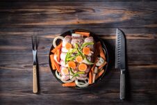 Raw Pork Chop Marinated Meat Roll With Assorted Vegetables Royalty Free Stock Photos Raw Pork Chop Marinated Meat Roll With Assorted Vegetables Royalty Free Stock Photos