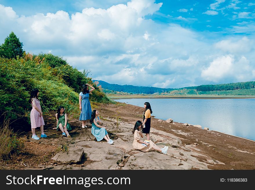 Six Women Near Lake