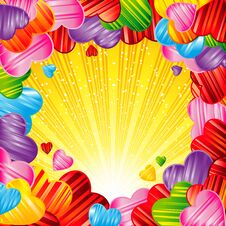 Vector Valentine`s Day Background With Striped Pattern Hearts , Royalty Free Stock Images Vector Valentine`s Day Background With Striped Pattern Hearts , Royalty Free Stock Images