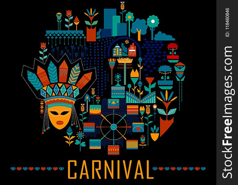 Colorful poster of fun filled Carnival festival template background