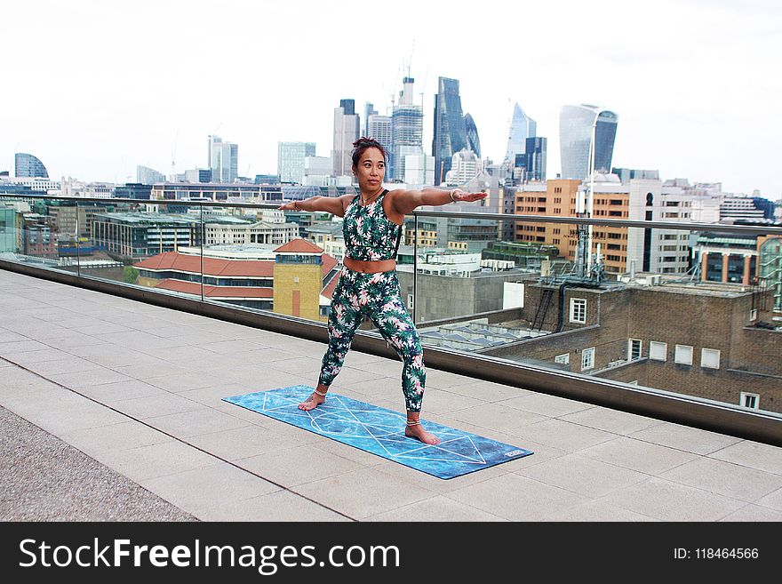 Woman in Sideways Yoga Position