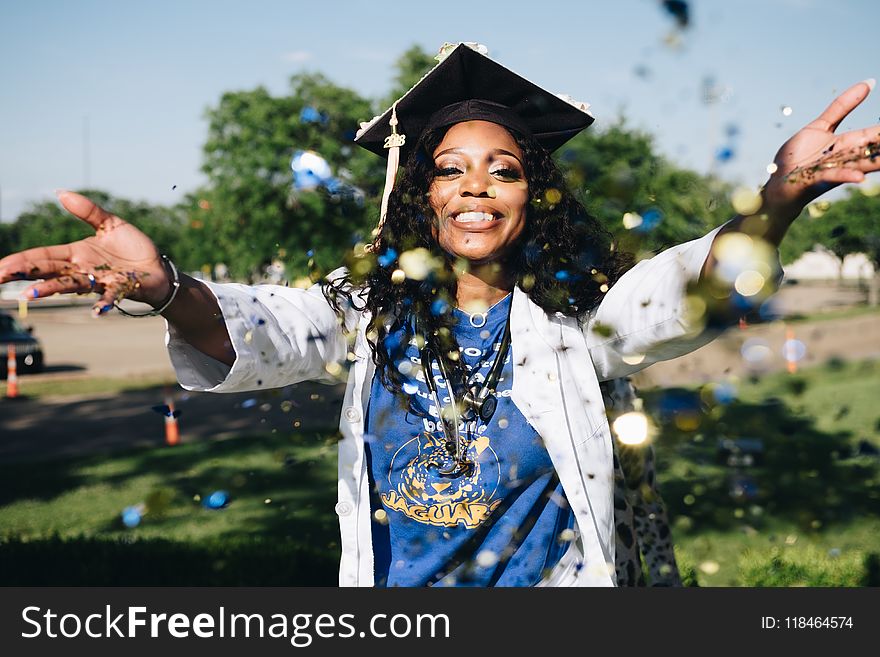 Woman Throwing Confetti