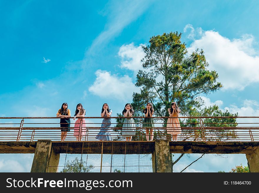 Six Women on Bridge