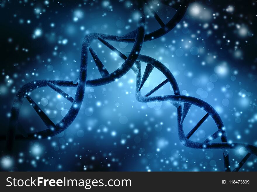 3d render of Dna structure in white background, Concept of biochemistry with dna molecule in medical technology background. 3d render of Dna structure in white background, Concept of biochemistry with dna molecule in medical technology background