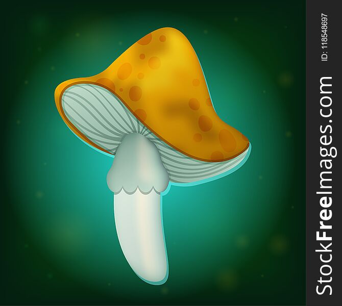 Mushroom With Yellow Cap Icon