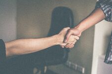 Handshake Demonstrates Unity. Teamwork Is A Great Team Of Successful Businessmen. Stock Images