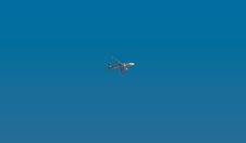 Airplane In Beautiful Blue Sky Stock Photography