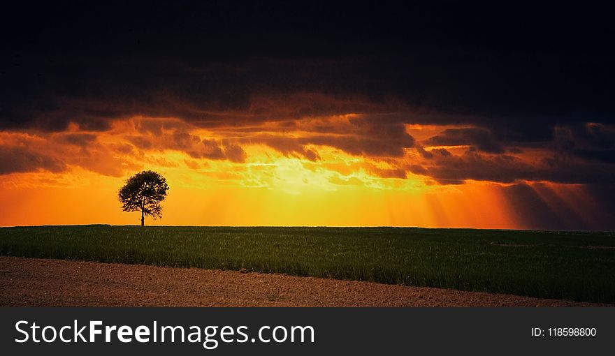 Agriculture, Backlit, Clouds