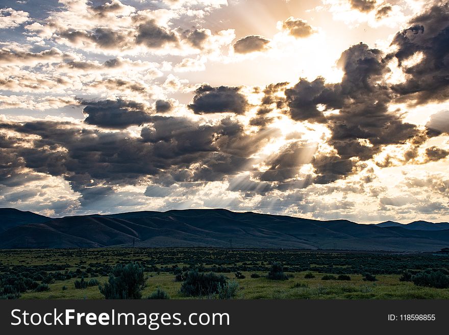 Green Meadows Under Cloudy Skies