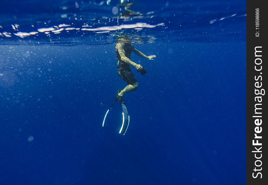 Man Underwater Photo