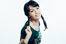 Free Young Brunette Woman Having Fun In Studio Stock Image - 118680551