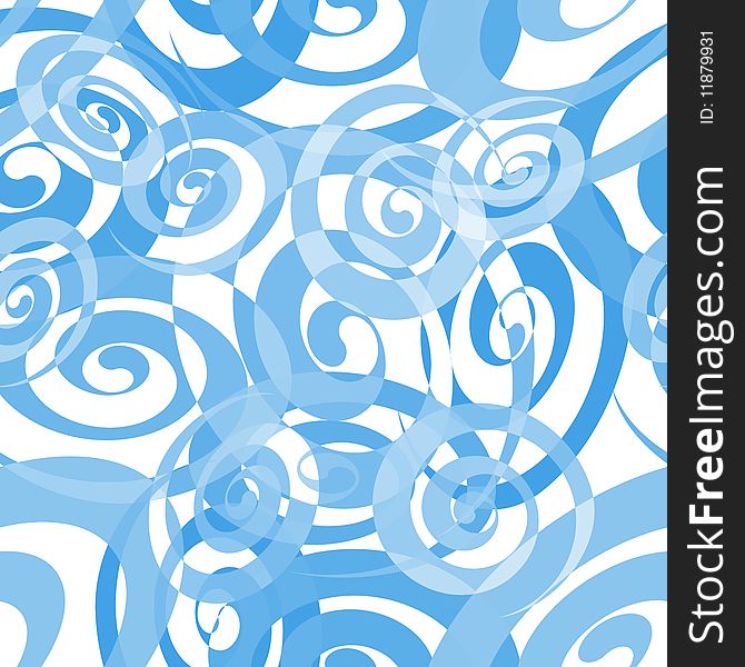 Vector illustration of Seamless Blue Whirl Pattern