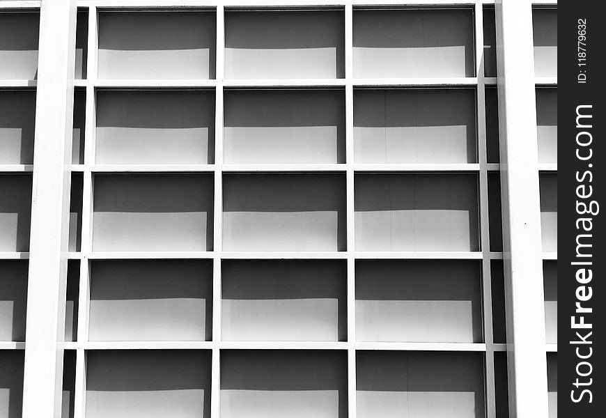 Shelving, Furniture, Shelf, Black And White