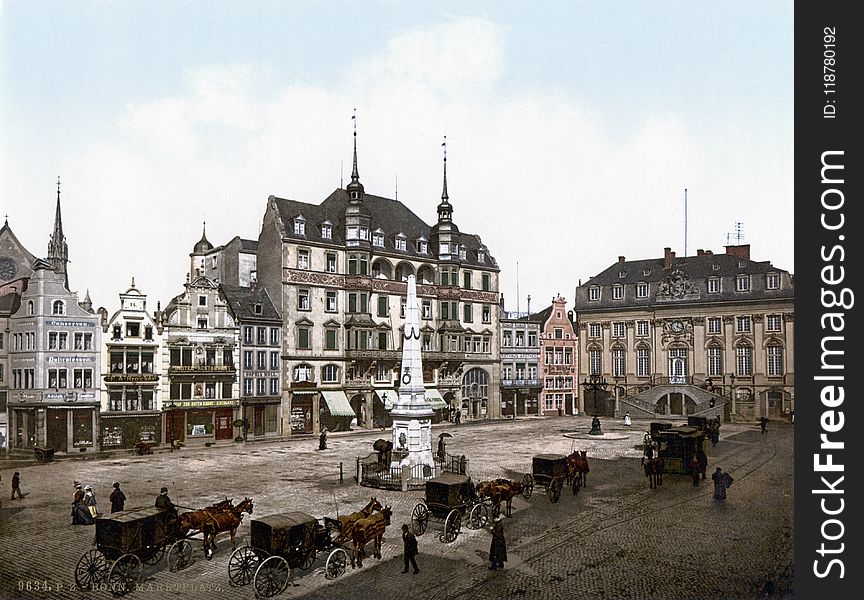 Town, Town Square, Medieval Architecture, Plaza