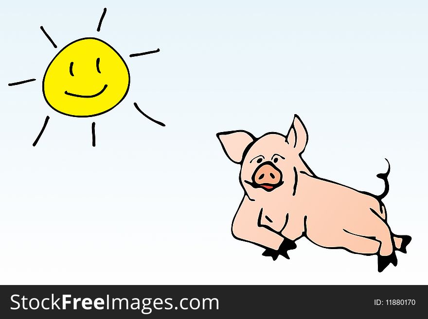 Vector illustration of a swine. Vector illustration of a swine