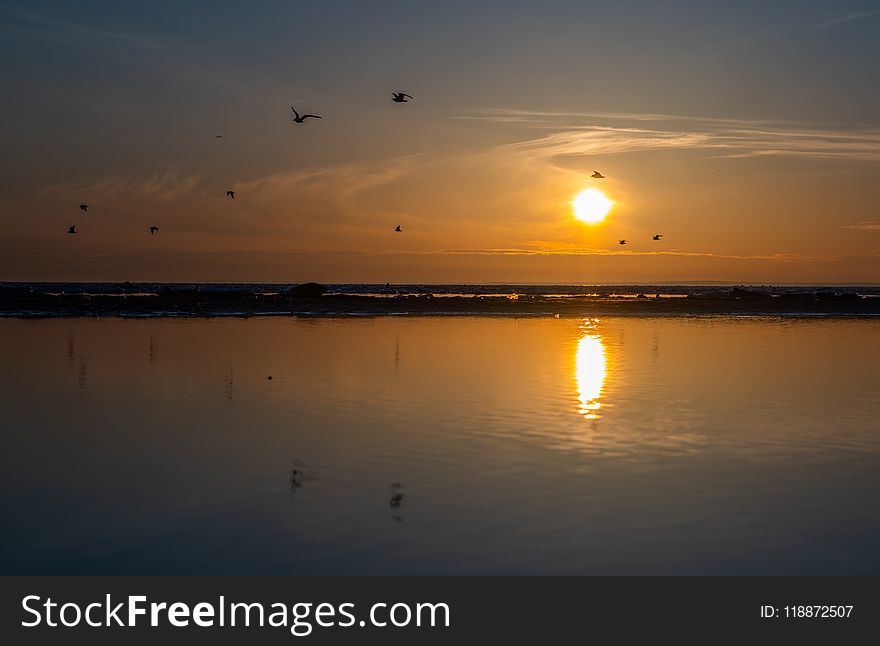 Sky, Reflection, Horizon, Sun