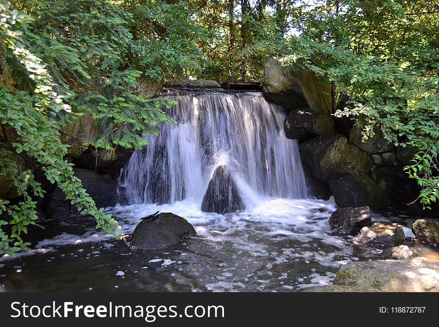 Waterfall, Water, Nature, Watercourse