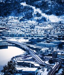 Bergen In Winter, Royalty Free Stock Photos Bergen In Winter, Royalty Free Stock Photos