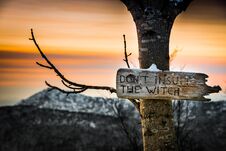 Old Warning Sign Against Witches Royalty Free Stock Image