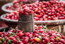 Pepper Chili On A Street Market Royalty Free Stock Photos