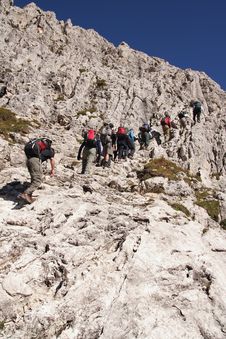 Trekkers In The Dolomites Stock Images Trekkers In The Dolomites Stock Images