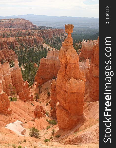 Famous sandstone spire in Bryce National Park. Famous sandstone spire in Bryce National Park.