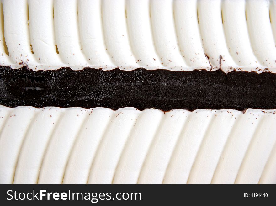 Ice cream with chocolate in closeup