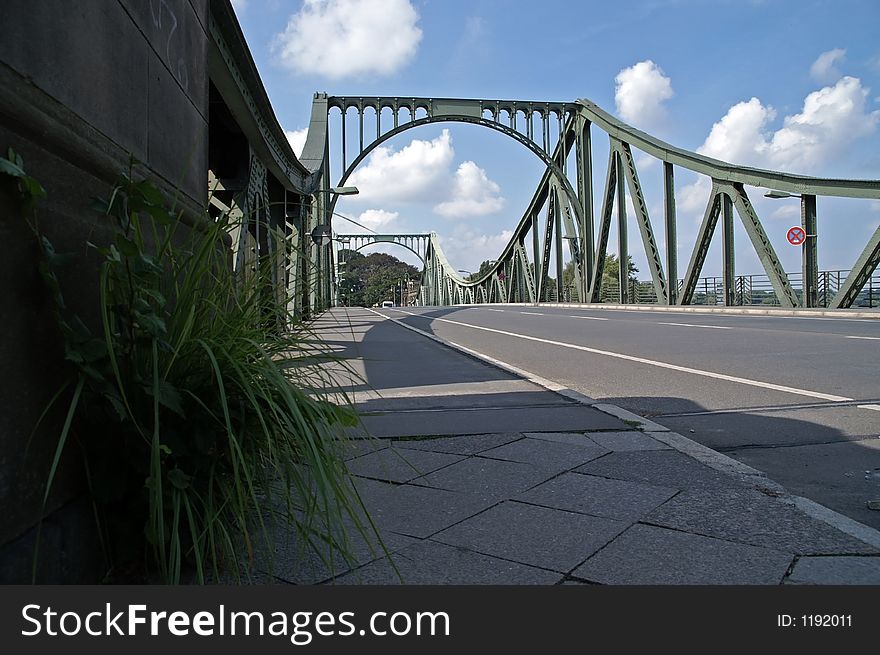 Glienicke bridge, berlin / germany, in summer of 2006; the place of spy swap during cold war between east and west. Glienicke bridge, berlin / germany, in summer of 2006; the place of spy swap during cold war between east and west