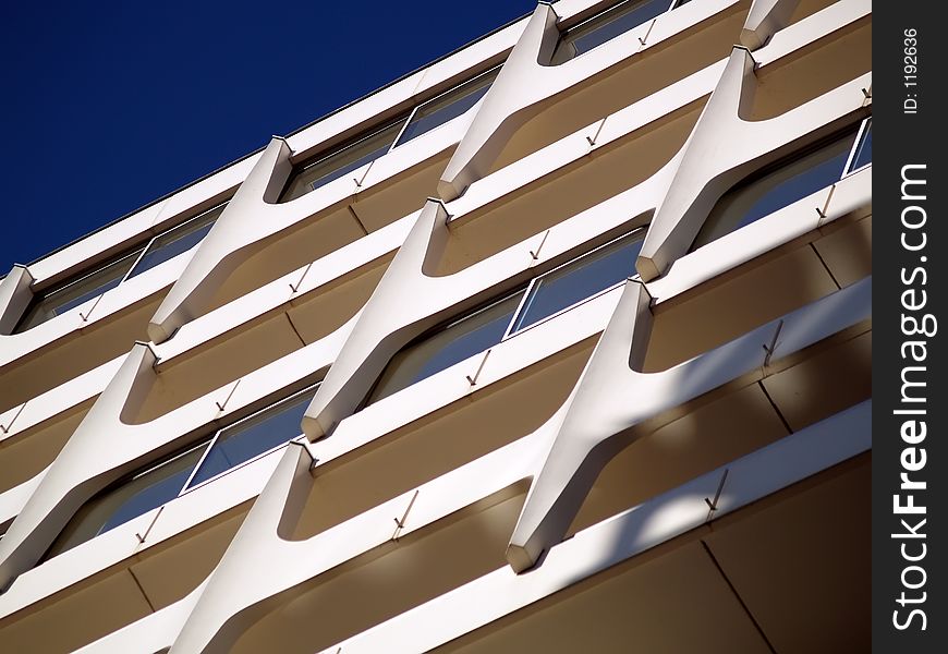 Detail of a white building. Detail of a white building