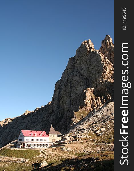 Rifugio up high,Dolomites,Italy. Rifugio up high,Dolomites,Italy