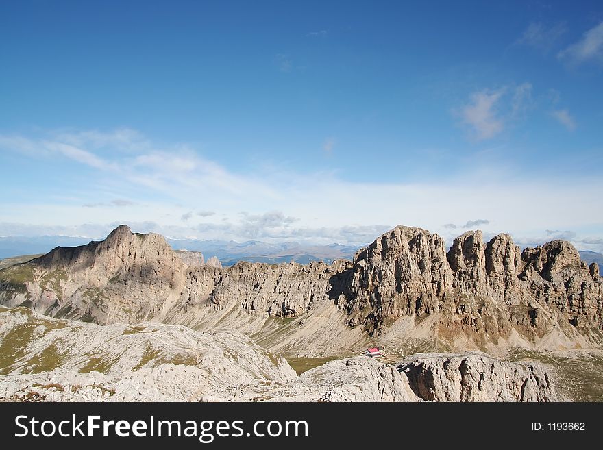 Mountain range in The Dolomites,Italy