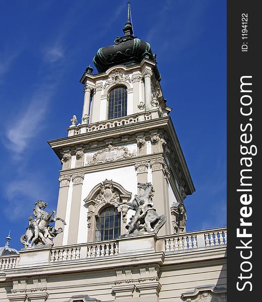Tower at the center of the Palace at Keszthely, Hungary. Tower at the center of the Palace at Keszthely, Hungary.