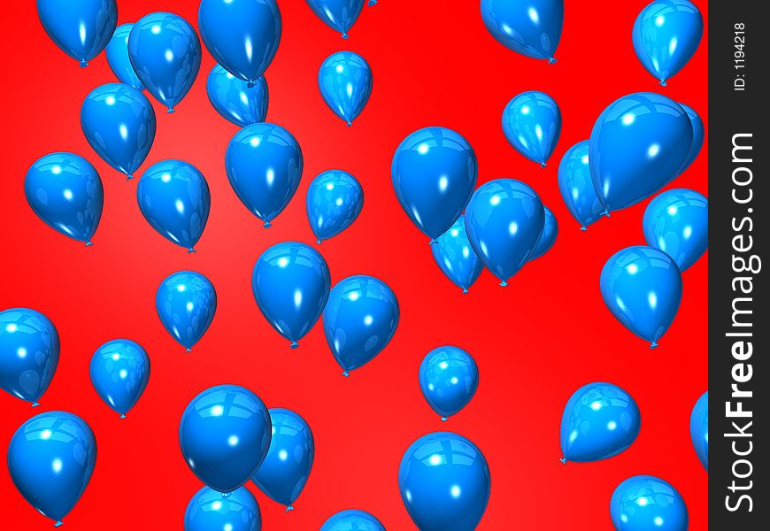 Many colored balloons - 3d rendered