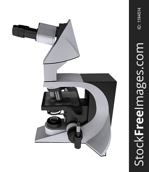 3d rendered model of a microscope