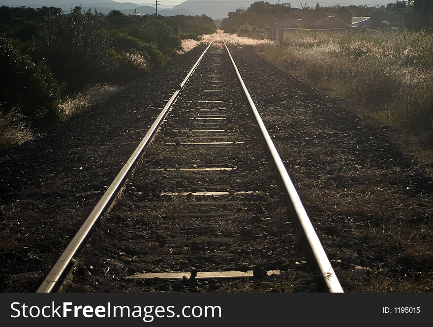 Railway track dissapearing into the distance